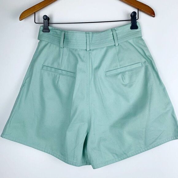 Hunter Bell New Shorts Tyler Belted Cotton Aqua Splash $325 - Picture 4 of 5